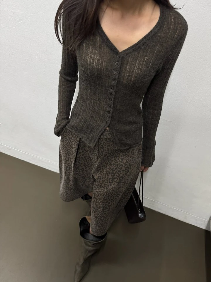Rib Slim Cardigan by Neroli36 for Women - view 10