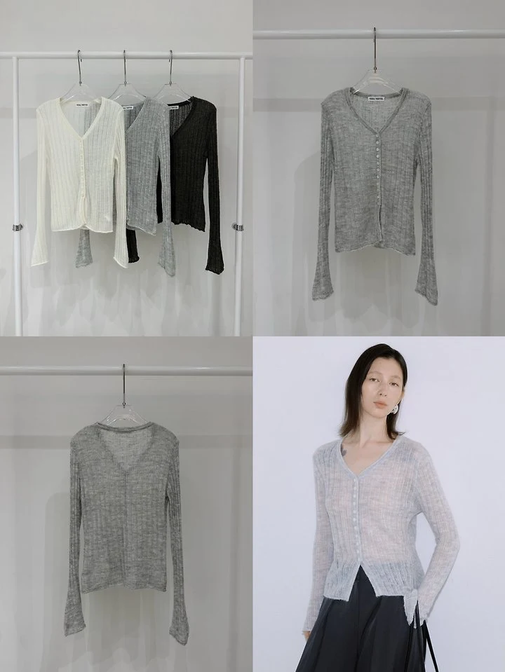 Rib Slim Cardigan by Neroli36 for Women - view 12