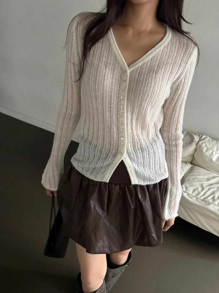Rib Slim Cardigan by Neroli36 for Women - view 6