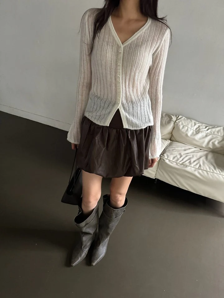 Rib Slim Cardigan by Neroli36 for Women - view 8