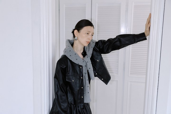 Leather Crop Shirt by Neroli36 for Women - view 2