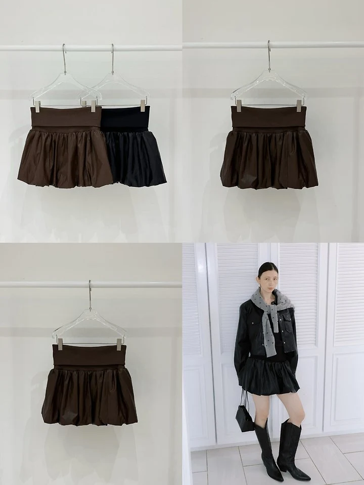 Leather Pumpkin Skirt by Neroli36 for Women - view 9