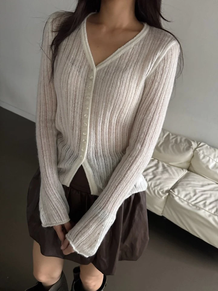 Rib Slim Cardigan by Neroli36 for Women - view 5