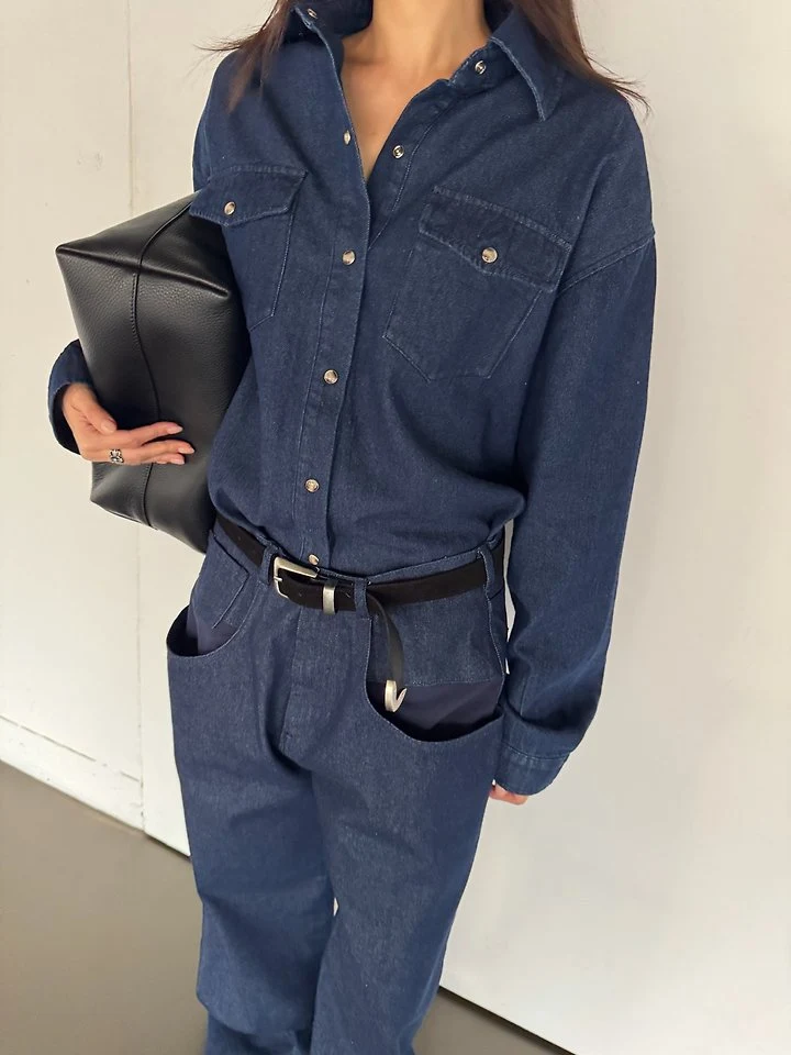Padded Dark Blue Shirt by Neroli36 for Women - view 3