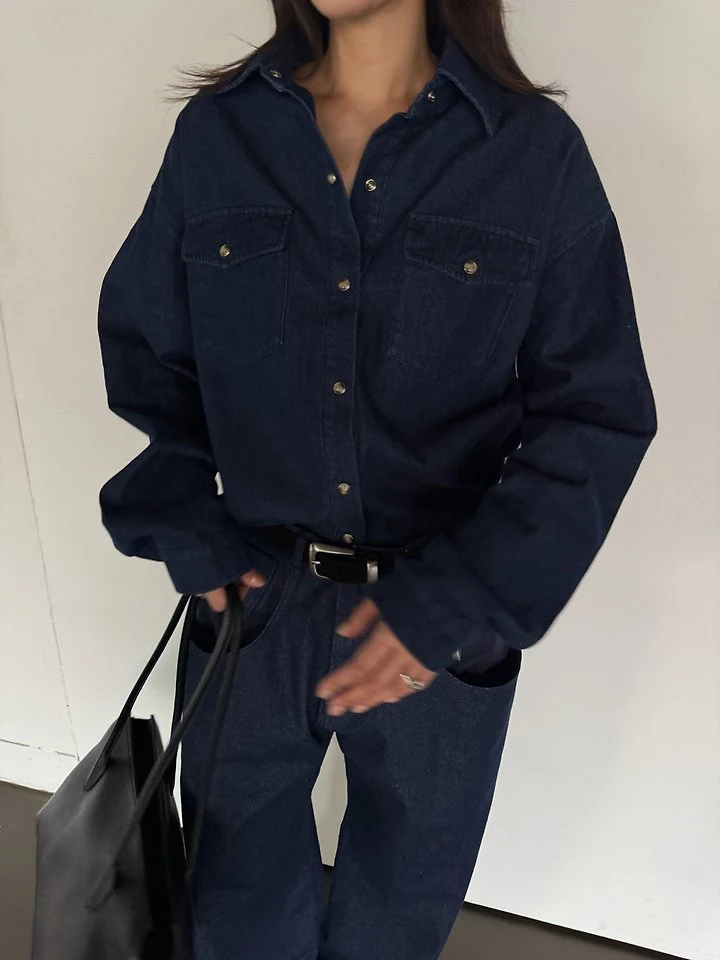 Padded Dark Blue Shirt by Neroli36 for Women - view 5