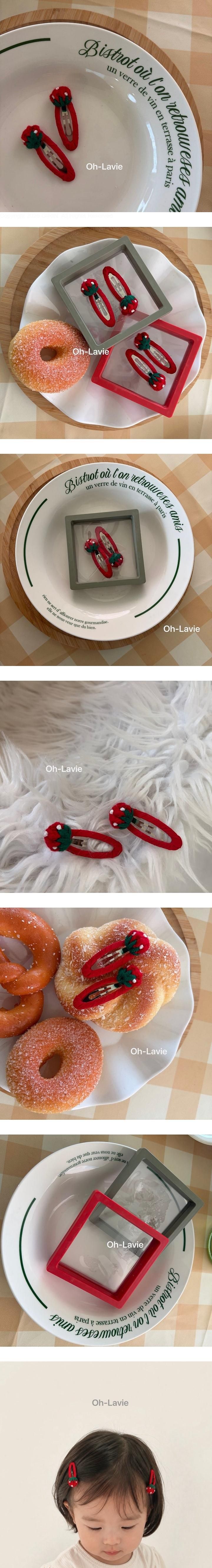 Strawberry Snap Clip by Oh lavie for Child - view 1