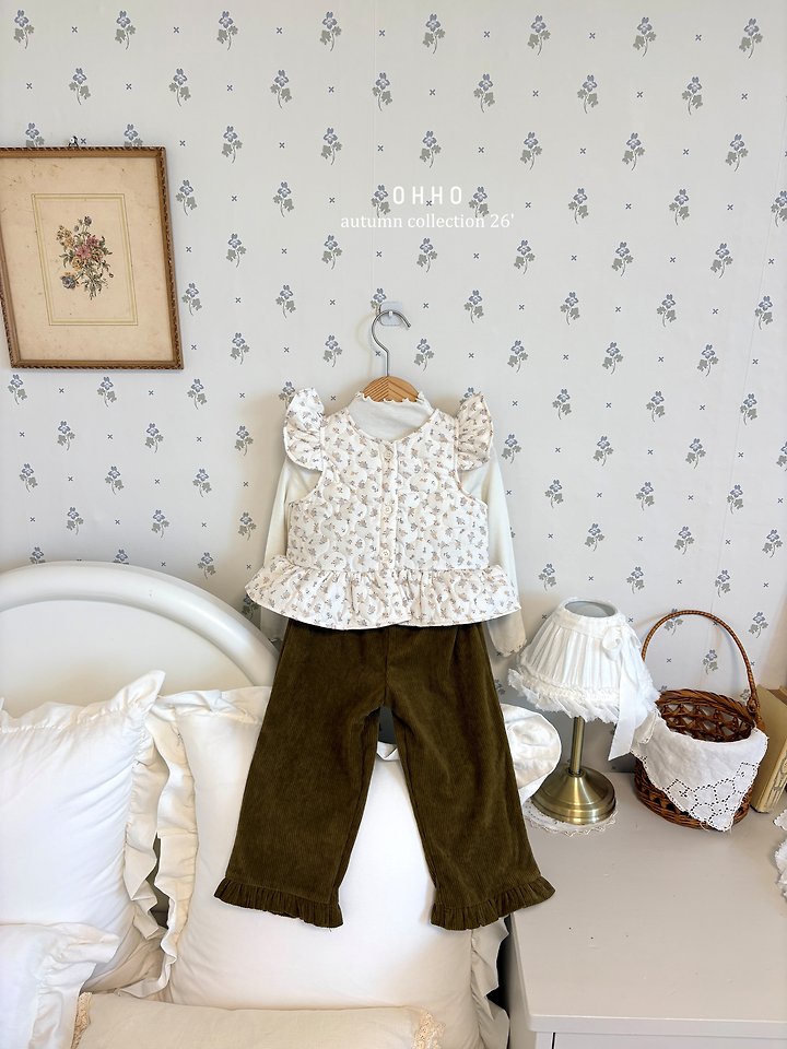 Soft Corduroy Frill Pants by Ohho for Child - view 7