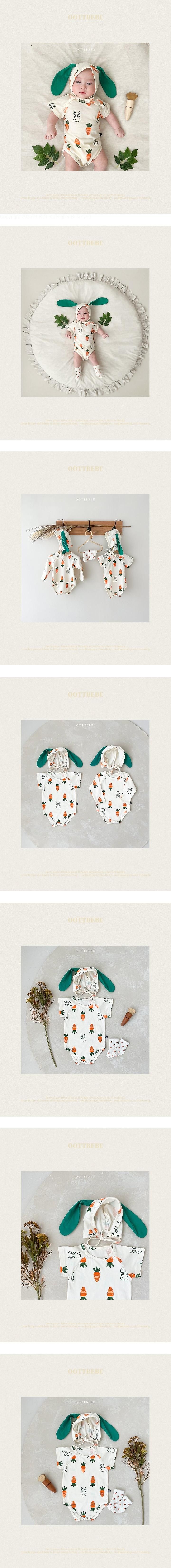 Vegetable Suit Set (Bonnet Included) Short Sleeve by Oott Bebe for Baby - view 1