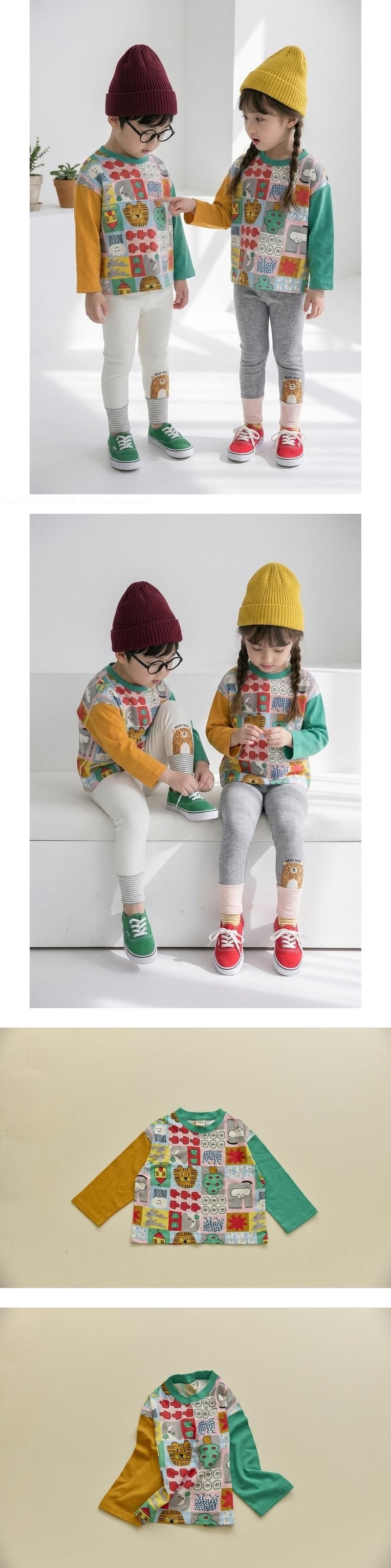 Printed Sleeve Colorblock Tee by Orange Mom for Child - view 1