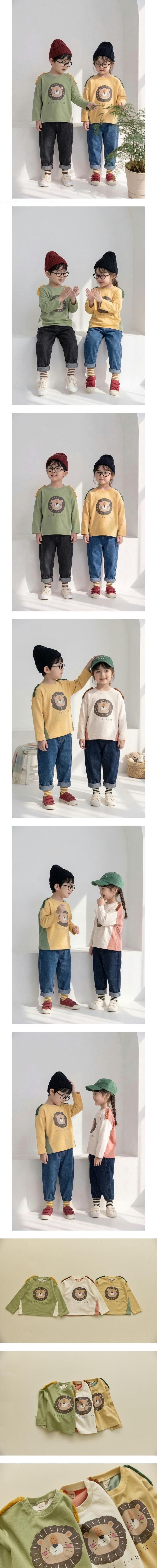 Face Lion Embroidery Fringe Tee by Orange Mom for Child - view 1