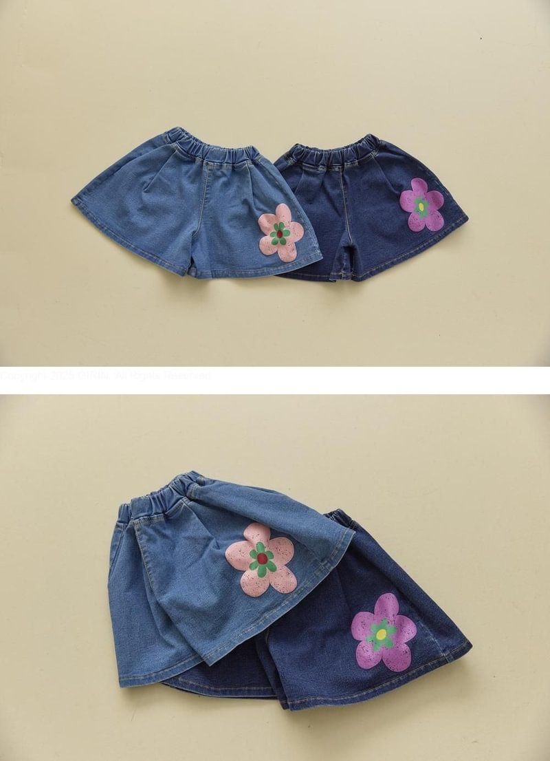 Floral Tie-dye Stretch Skirt Pants by Orange Mom for Child - view 1