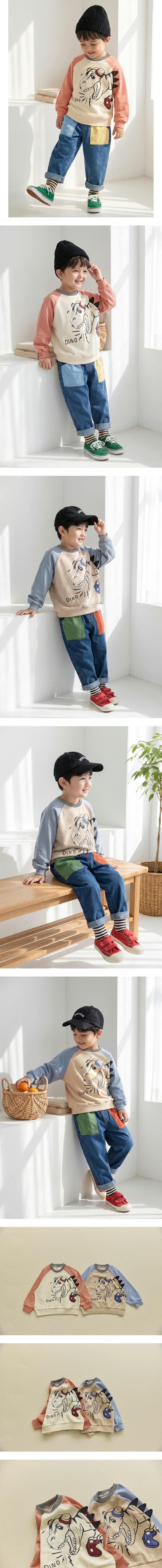 Raglan Horned Dinosaur Tee by Orange Mom for Child - view 1