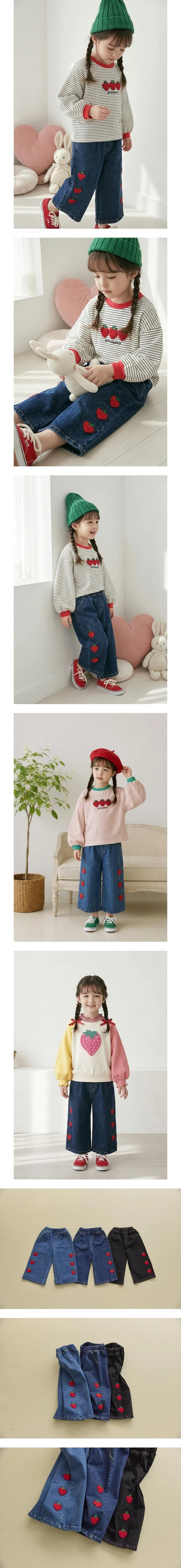 Boucle Strawberry Stretch Wide Pants by Orange Mom for Child - view 1