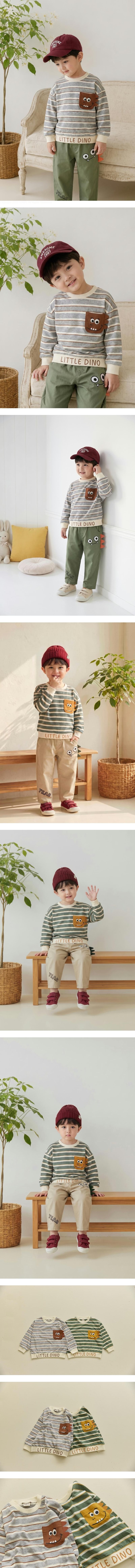 Little Dino Striped Tee by Orange Mom for Child - view 1