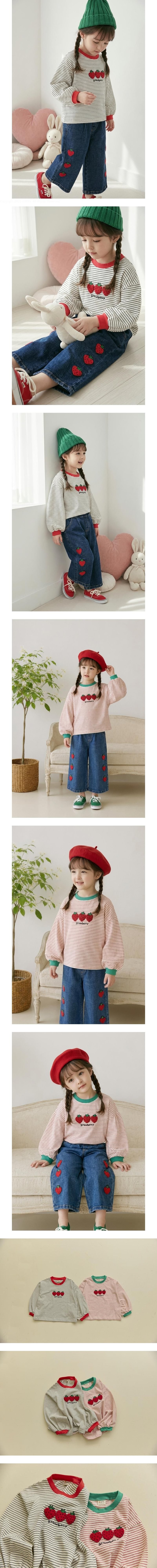 Striped Boucle Strawberry Tee by Orange Mom for Child - view 1