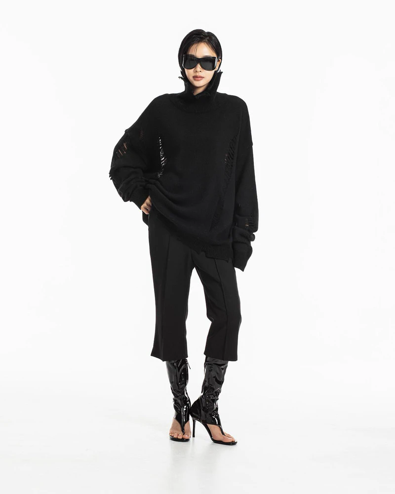 Crease Line Slit Midi Pants by Paper Moon for Women - view 3