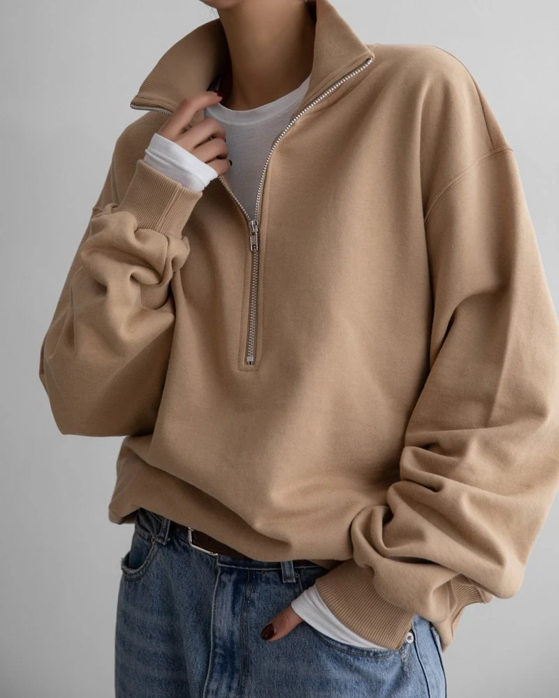 Classic High Neck Half Zip-up Sweatshirt by Paper Moon for Women - view 9