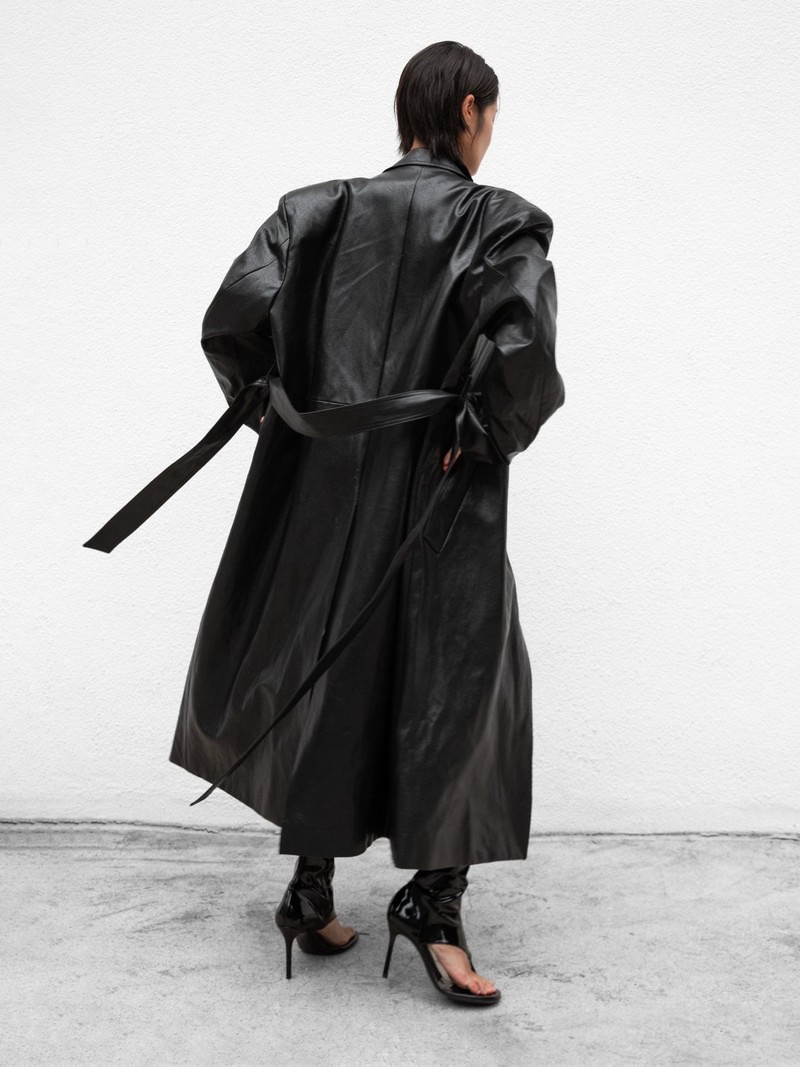 Classic Leather Robe Coat by Paper Moon for Women - view 3