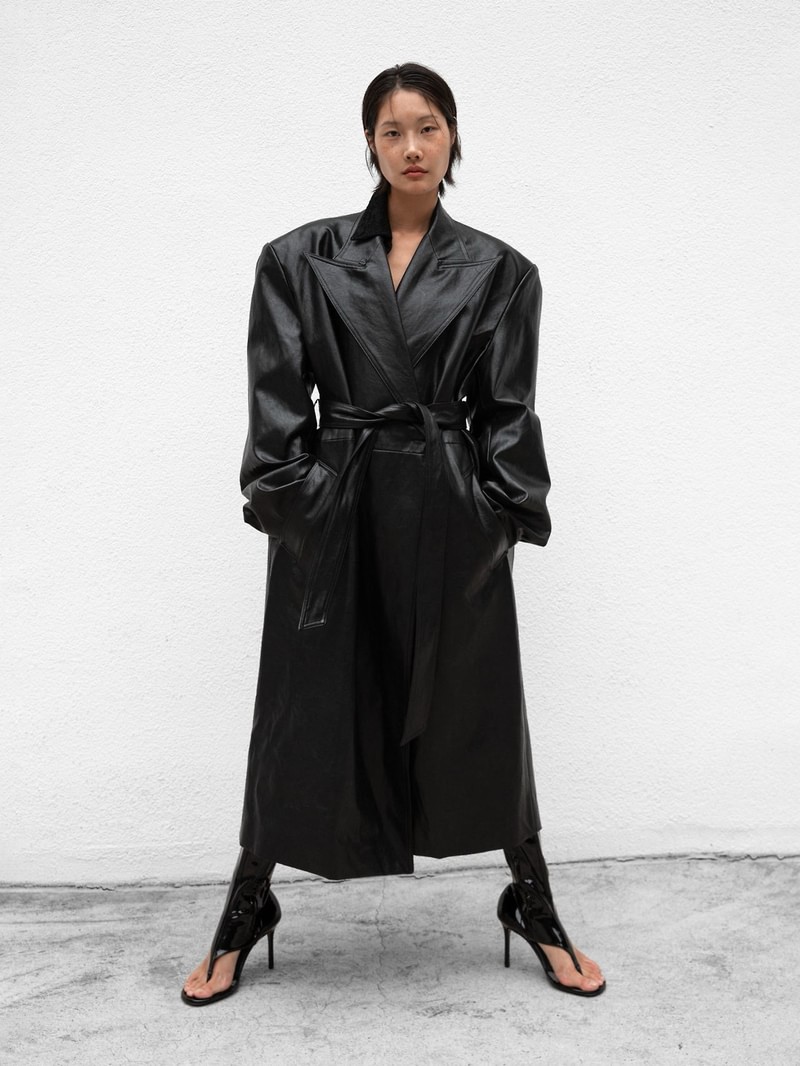 Classic Leather Robe Coat by Paper Moon for Women - view 5