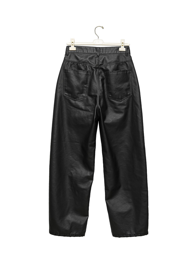 Oversized Black Coated Denim Jeans by Paper Moon for Women - view 2