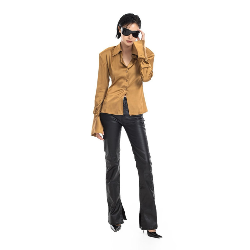 Classic Coated Slit Flare Jeans by Paper Moon for Women - view 2