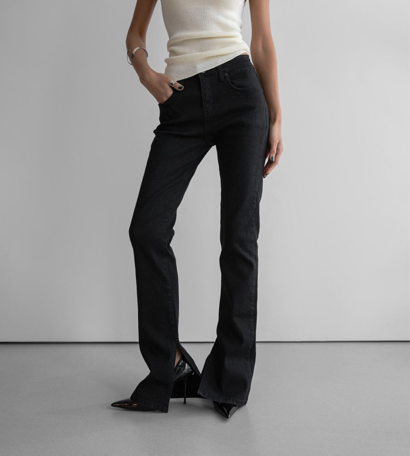 Classic Coated Slit Flare Jeans by Paper Moon for Women - view 8