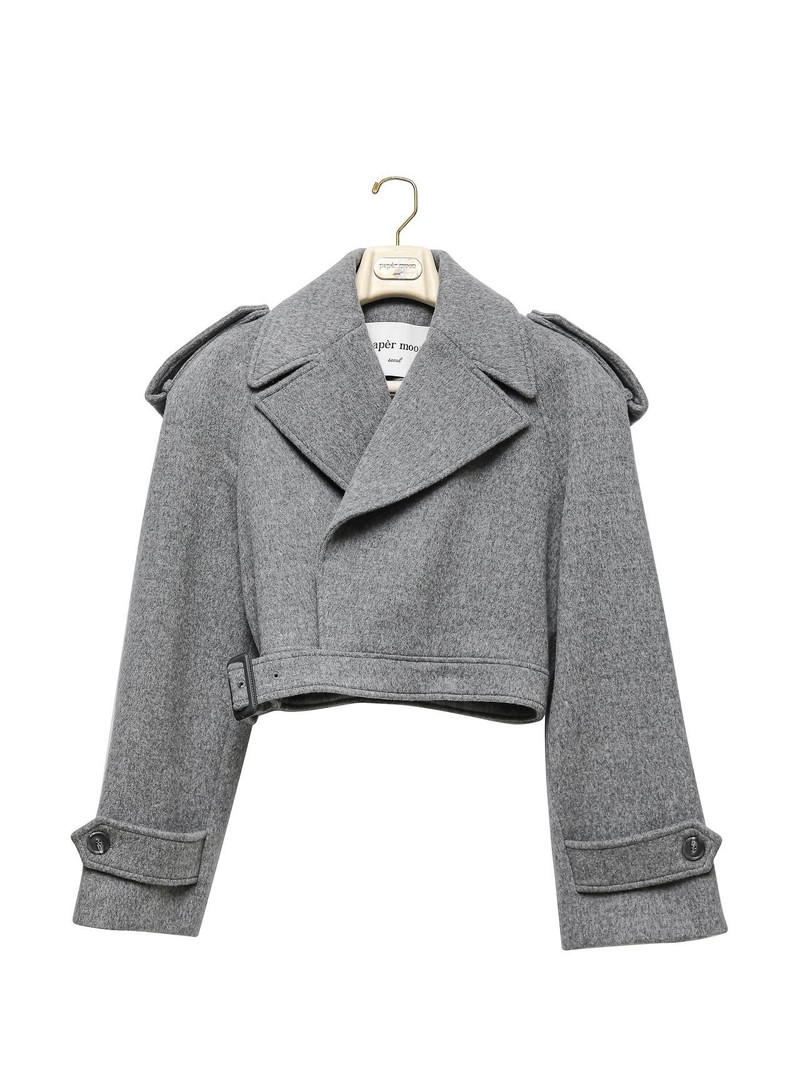 Classic Felt Belted Cropped Jacket by Paper Moon for Women - view 5