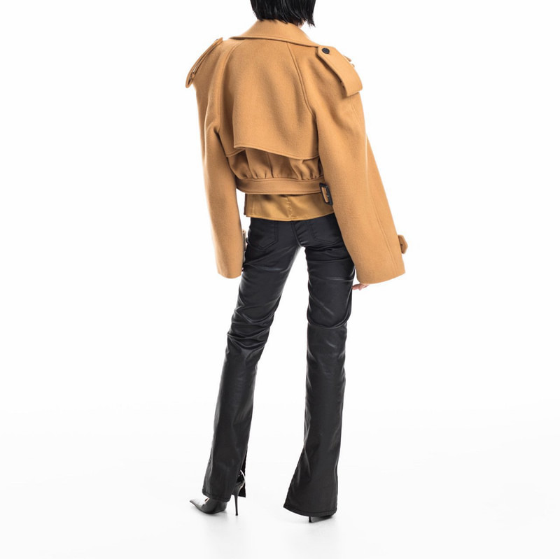 Classic Felt Belted Cropped Jacket by Paper Moon for Women - view 9