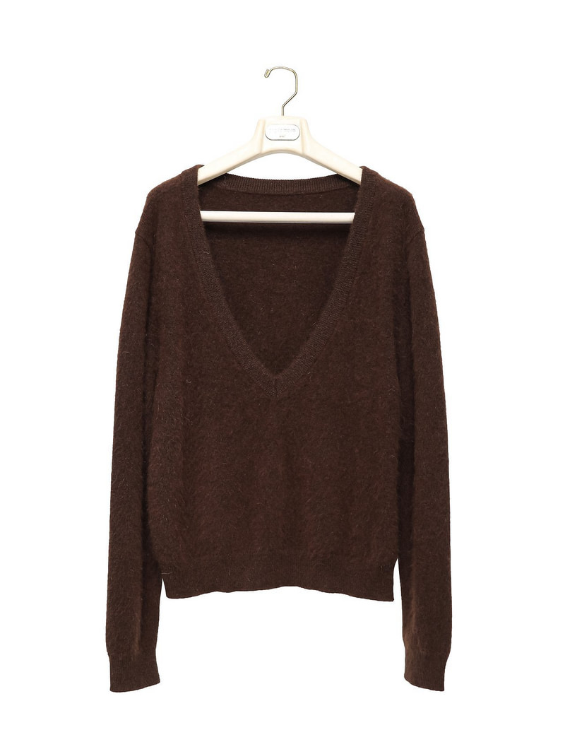 Luxe Raccoon-Hair Deep V-Neck Knit by Paper Moon for Women - view 9