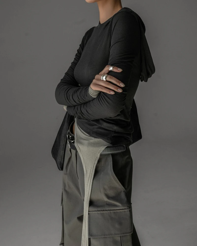 Unbalanced Hem Line Detail Slim Long Sleeved Tee by Paper Moon for Women - view 3