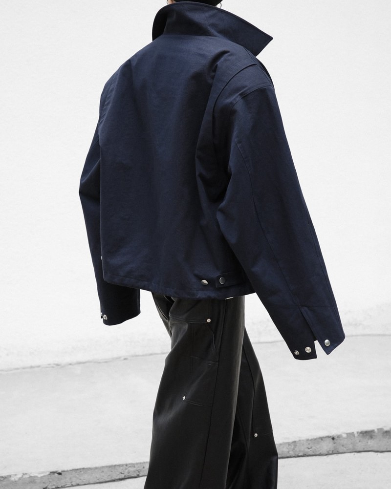 leather collar bi color cotton blouson by Paper Moon for Women - view 10