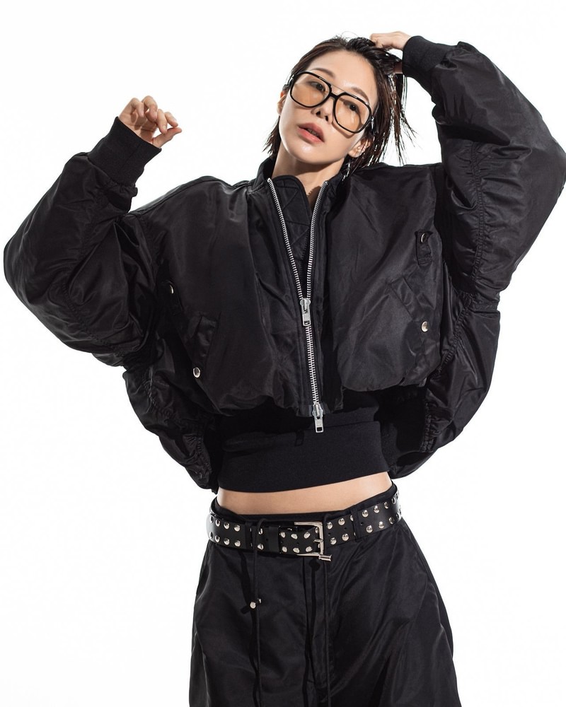 Heavy Twill Nylon Crop Balloon MA-1 Flight Jacket by Paper Moon for Women - view 4