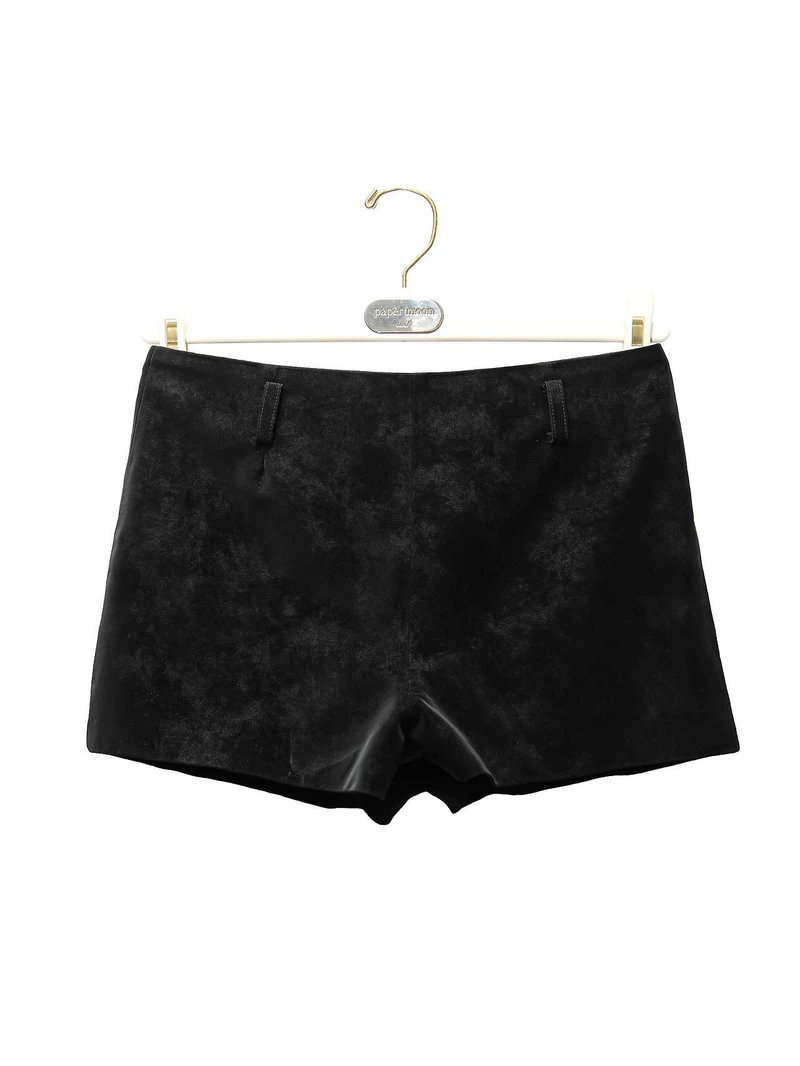 Velvet Leather Minimal Shorts by Paper Moon for Women - view 4
