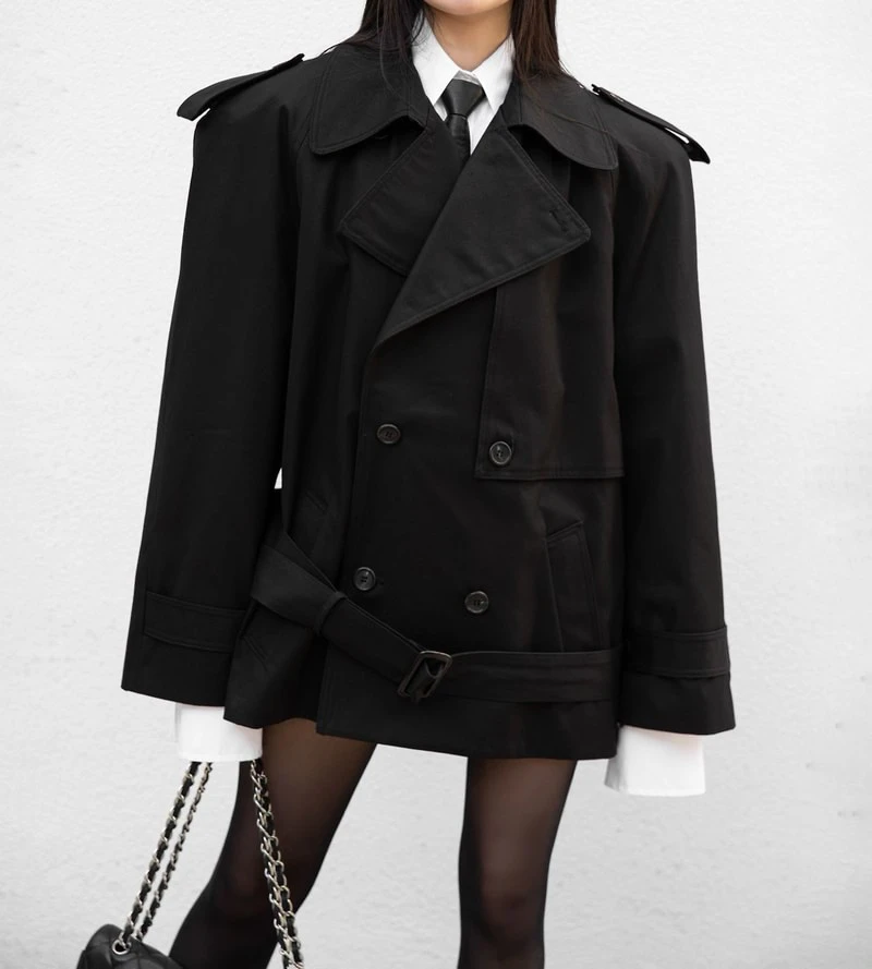 Classic Oversized Half Trench Coat by Paper Moon for Women - view 4