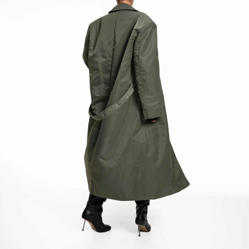 Classic Belted Nylon Maxi Coat by Paper Moon for Women - view 7