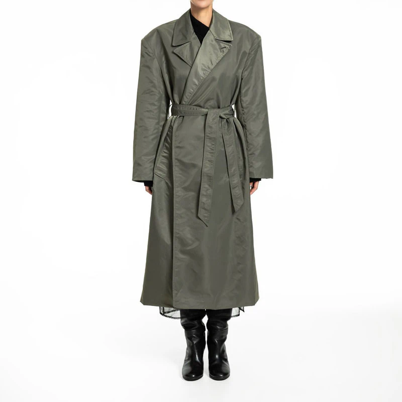 Classic Belted Nylon Maxi Coat by Paper Moon for Women - view 9