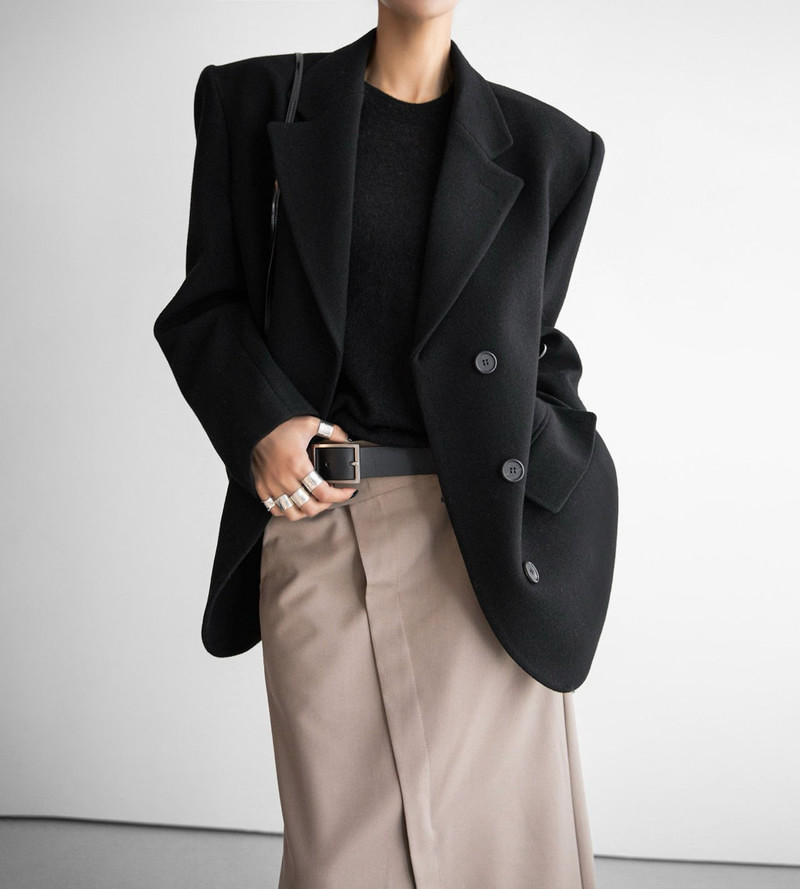 Classic Herringbone Oversized Blazer by Paper Moon for Women - view 2