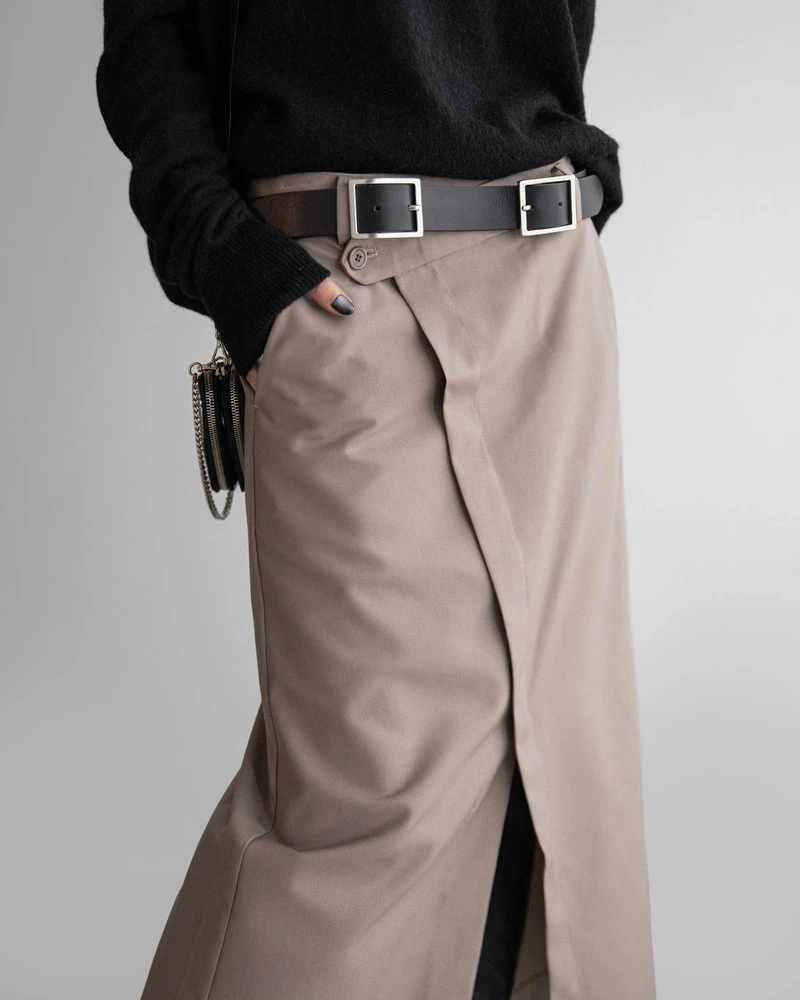Classic Asymmetric Wrap Midi Skirt by Paper Moon for Women - view 1