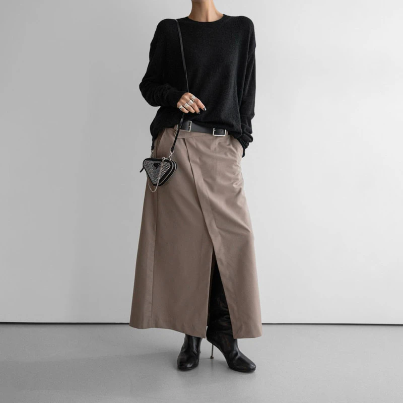 Classic Asymmetric Wrap Midi Skirt by Paper Moon for Women - view 3