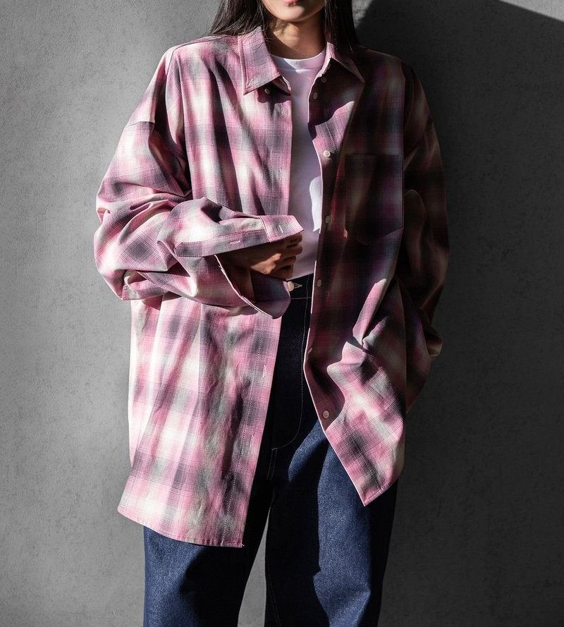 Oversized Plaid Check Button Down Shirt by Paper Moon for Women - view 2