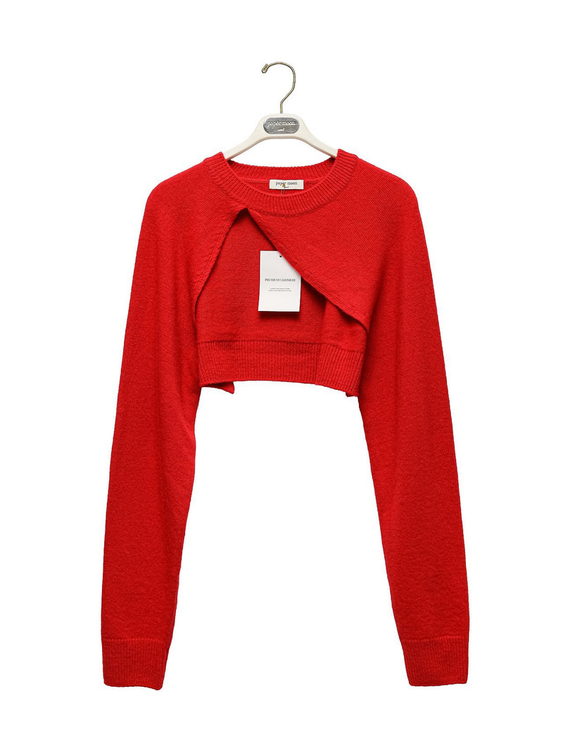Asymmetric Cashmere-Blend Bolero Knit by Paper Moon for Women - view 4