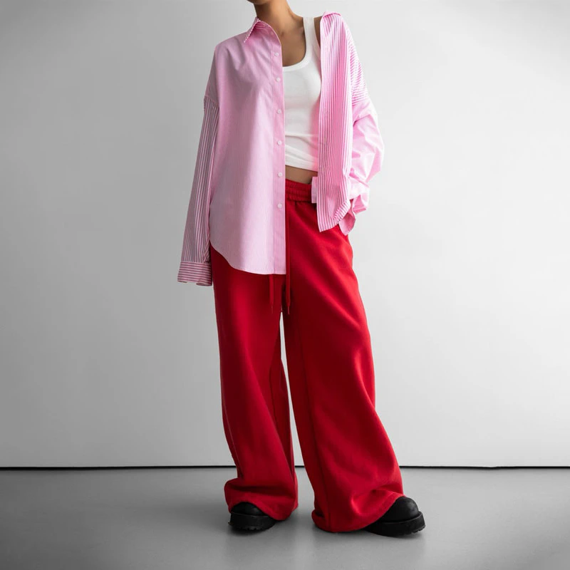 Oversized Eyelet Line Detail Sweat Pants by Paper Moon for Women - view 2