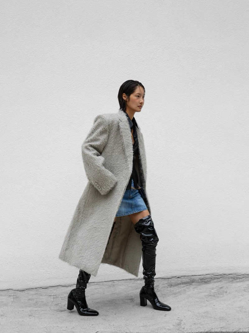 Classic Hairy Minimal Coat by Paper Moon for Women - view 4