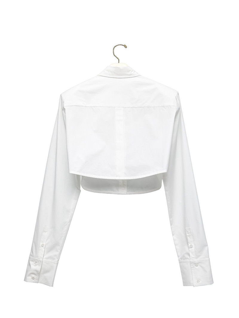 Classic Shoulder Padded Crop Button Down Shirt by Paper Moon for Women - view 4
