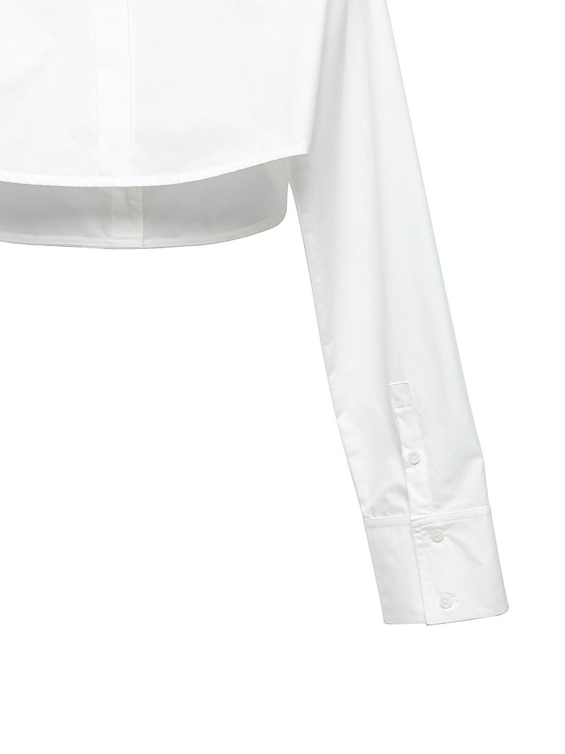 Classic Shoulder Padded Crop Button Down Shirt by Paper Moon for Women - view 6