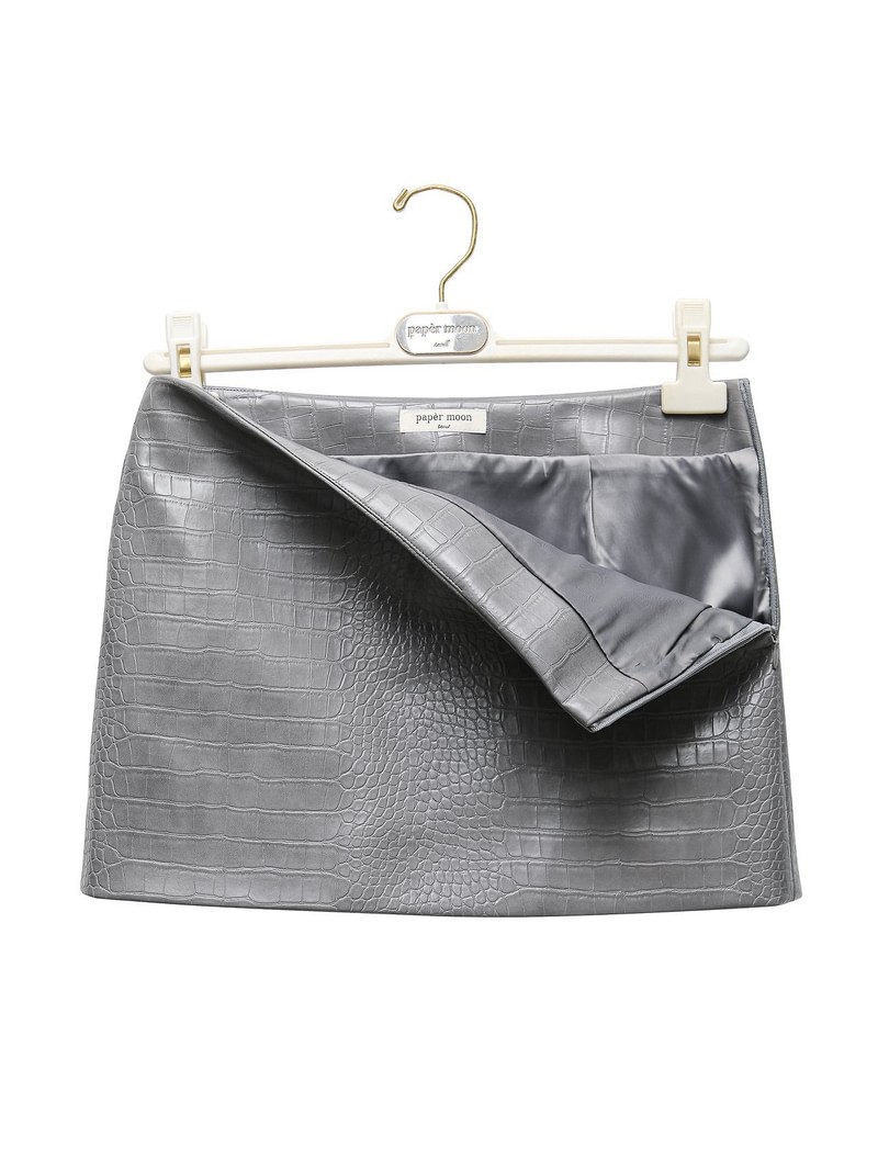 Crocodile Leather Pattern Mini Skirt by Paper Moon for Women - view 7