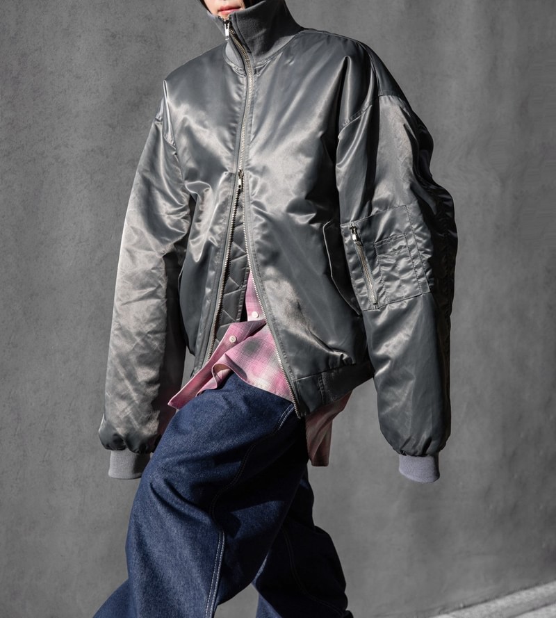 Oversized High Neck Padded Bomber Jacket by Paper Moon for Women - view 6
