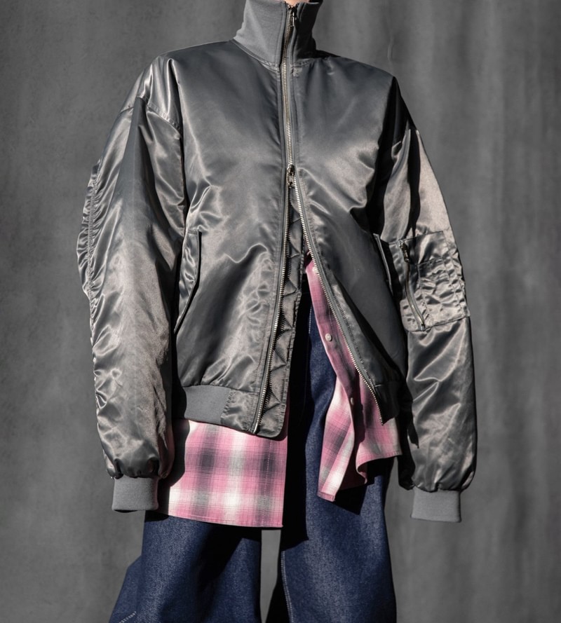 Oversized High Neck Padded Bomber Jacket by Paper Moon for Women - view 8