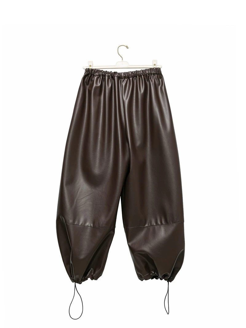 Vegan Leather Volume Jogger Pants by Paper Moon for Women - view 5