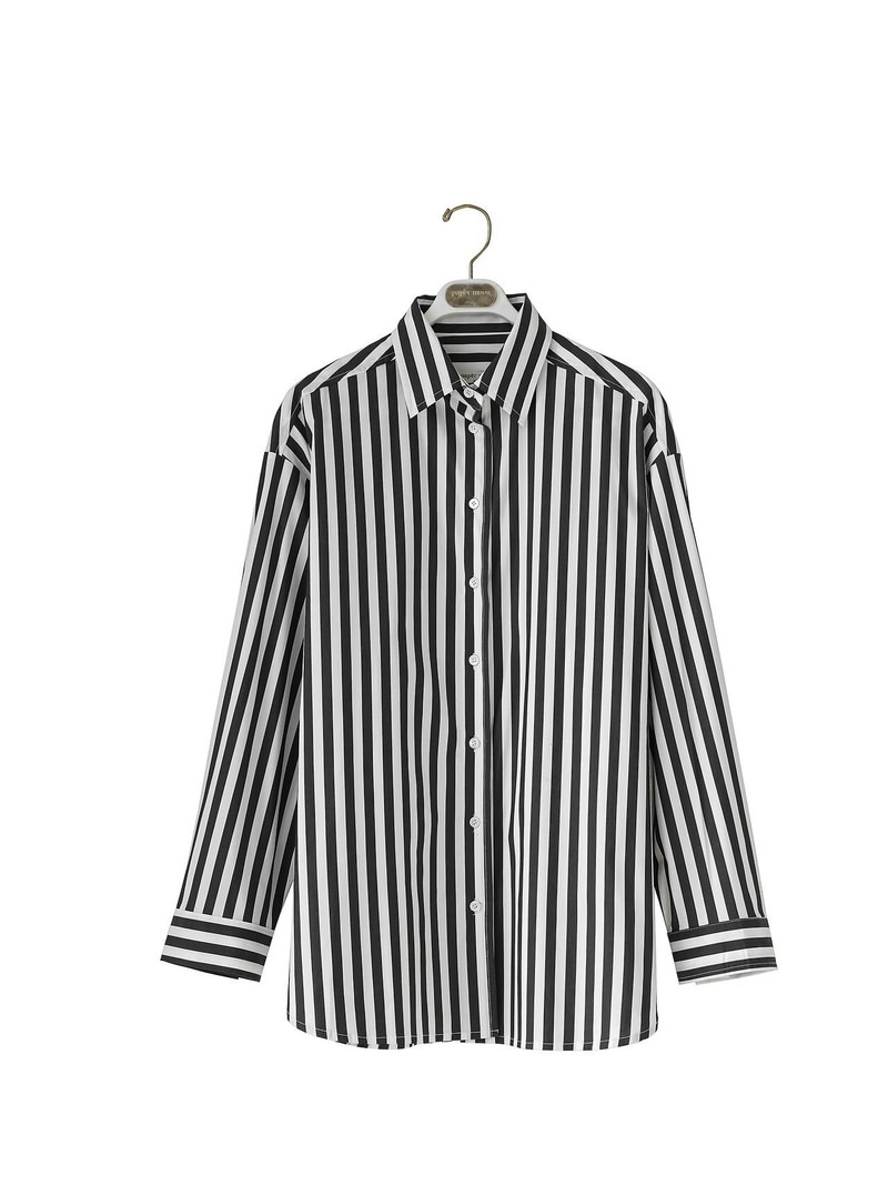 Stripe Pattern Oversized Button Down Shirt by Paper Moon for Women - view 2